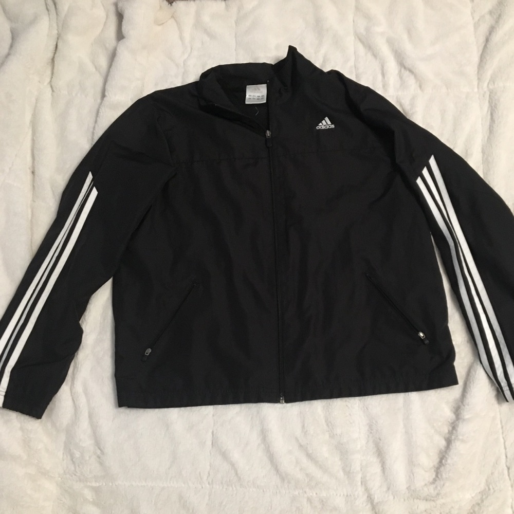 Adidas Black Windbreaker